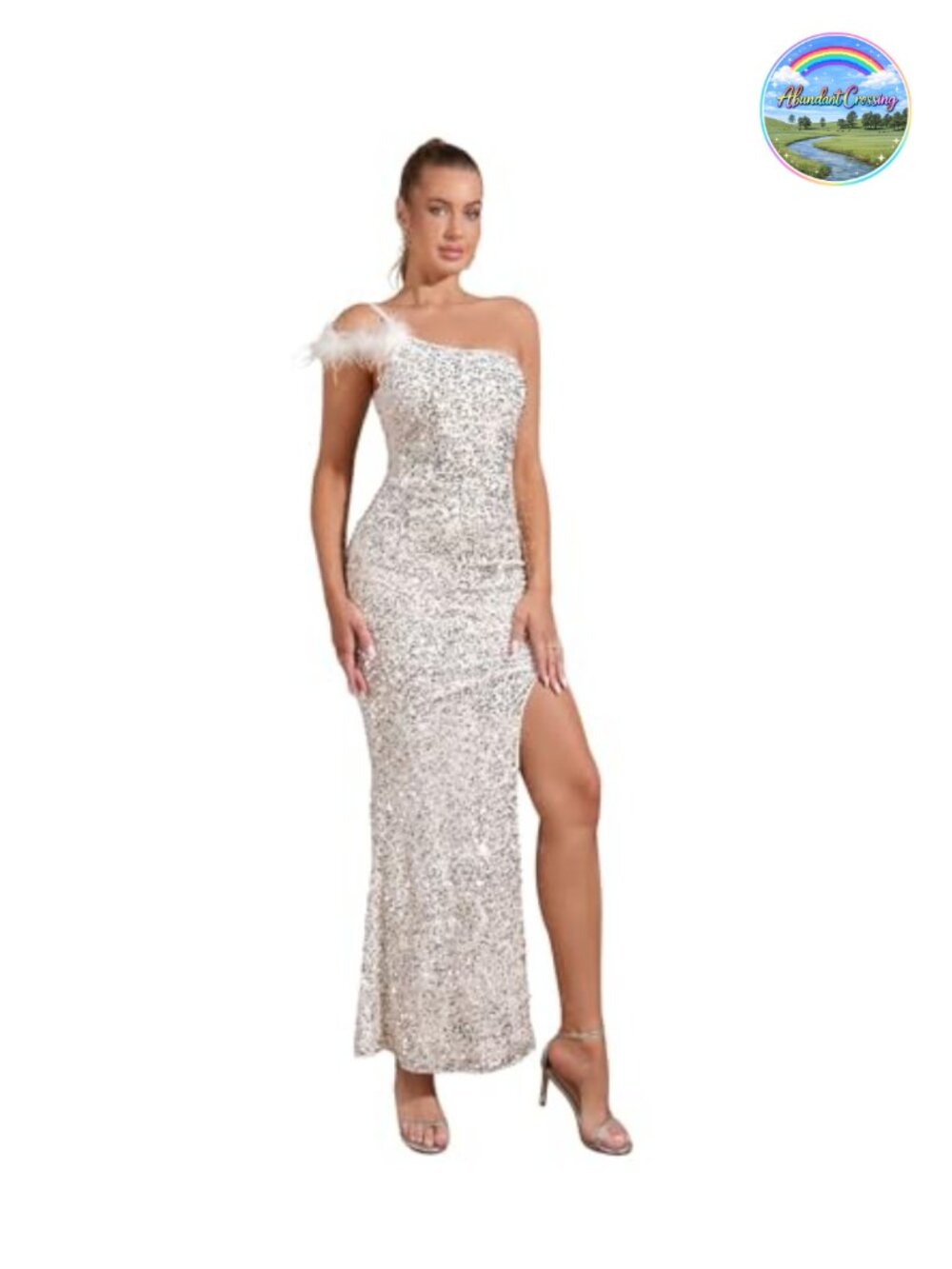 Sexy Sparkly Sequins Mermaid Evening Gown One Shoulder Party Dress